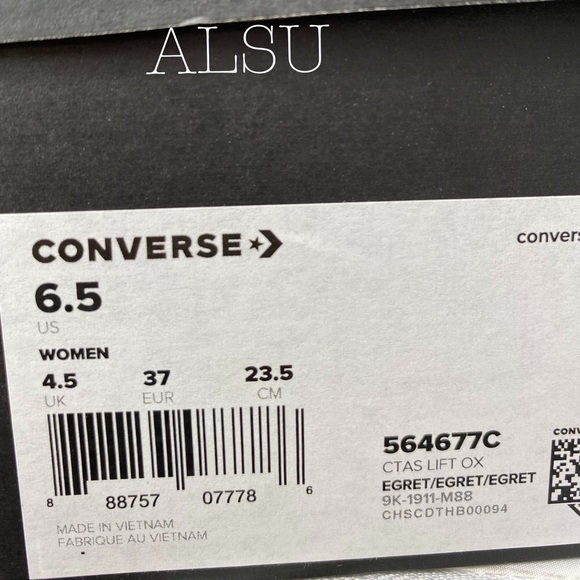 Converse Ctas Lift OX Egret Platform W 564677c - Picture 9 of 11